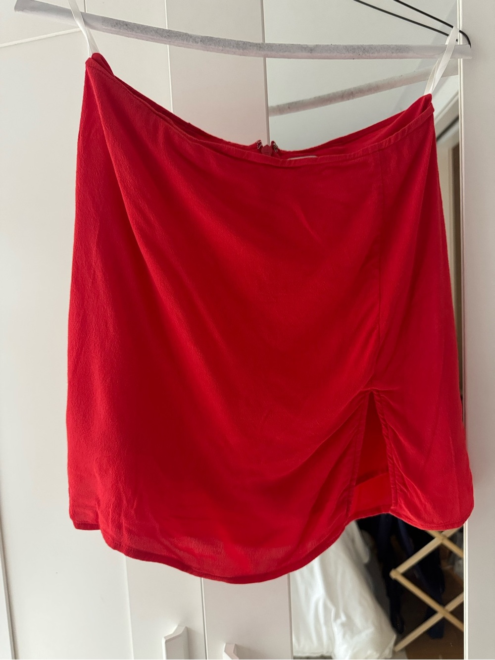 Sunday Best Bright Red Mini Skirt with Front Slit